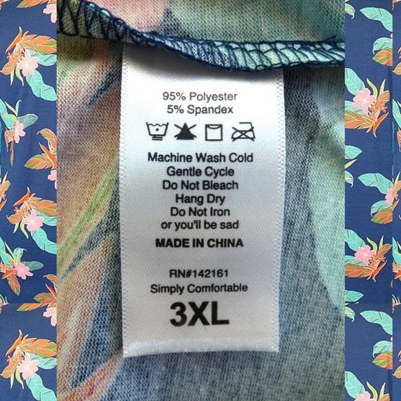 NWT LulaRoe Blue Floral Print Lynnae Top 3XL - Picture 9 of 9